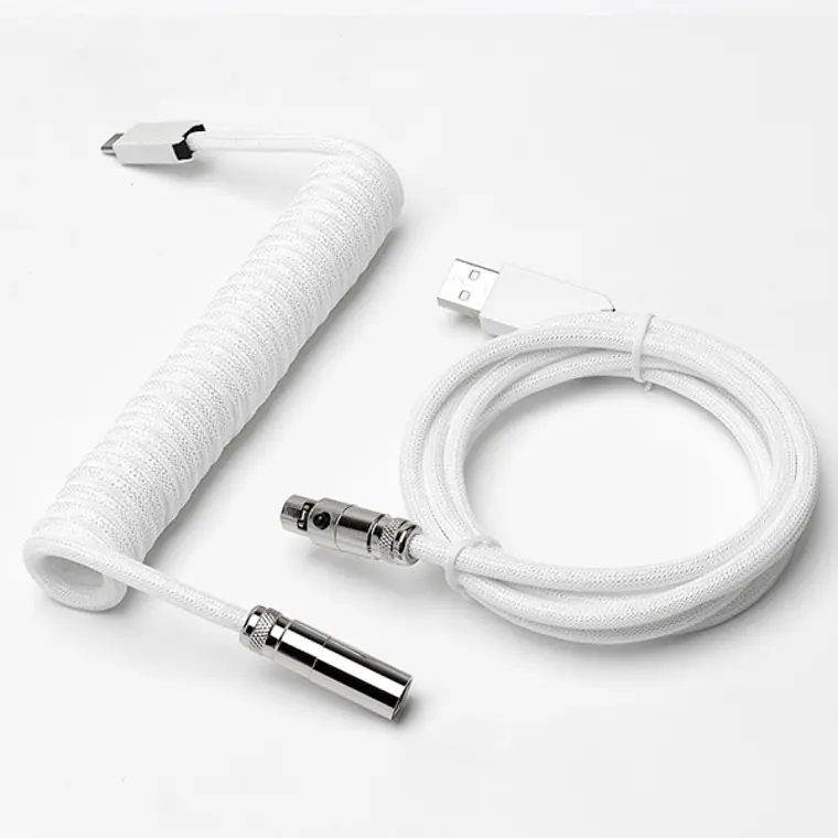 custom coiled aviator cable laser double sided usb metal flat charger cable usb char gaming keyboard usb cable