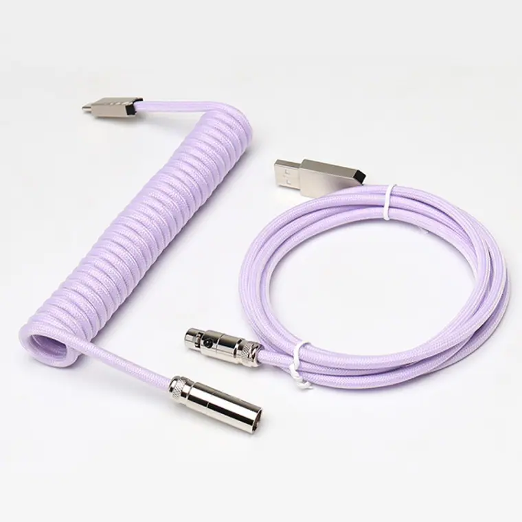 Metal shell usb type c coil cable custom keyboard cable with mini xlr coil charging cable magnetic