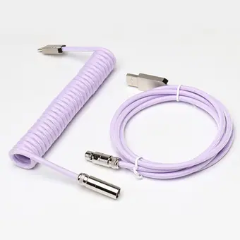 5PIN male Mini XLR to Type-c metal light purple wire and usb metal to 5pin Mini XLR femalelight light purple wire cable set + silver connector
