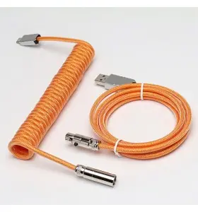 5PIN male Mini XLR to Type-c metal Yellow clear wire and usb metal to 5pin Mini XLR female Yellow clear wire cable set+silver connector