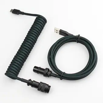 5PIN male GX16 aviator to Type-c Dark Green wire and usb to 5pin gx16 female cable set black aviator