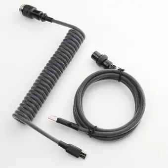5PIN male GX16 aviator to Type-c Black clear wire and usb to 5pin gx16 female cable set black aviator