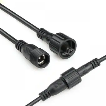 dc5.5*2.1mm male to female waterproof cable view 2