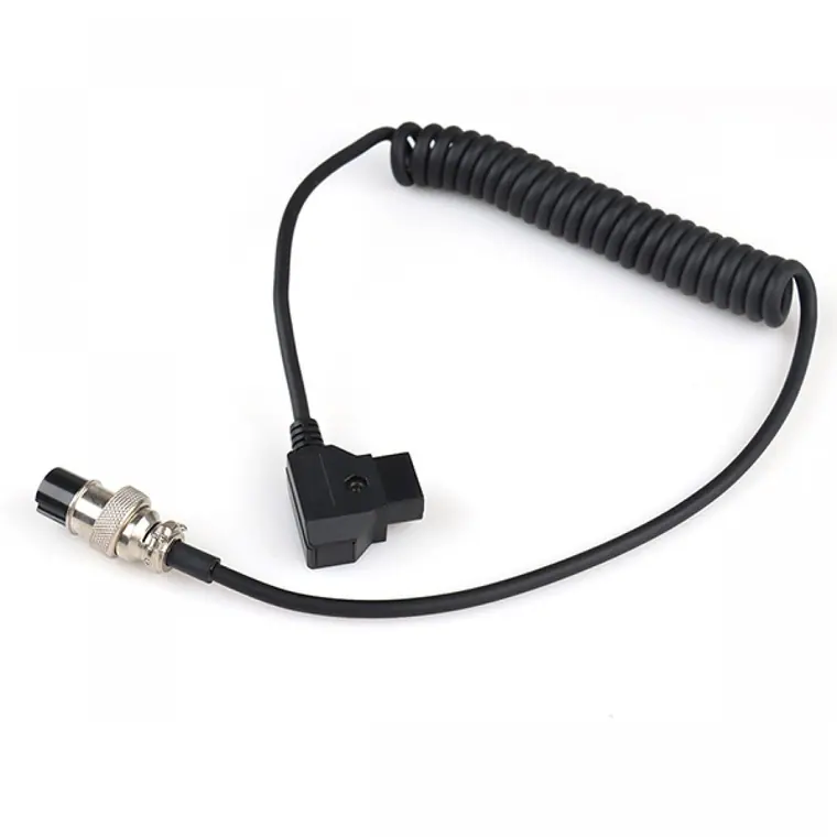 D-tap to 4Pin GX12 aviator female coiled cable 4 Pins Poles IP67 Waterproof M12 PVC Cable No Shield Connector China Manufactory a Code Male Female Solder Type