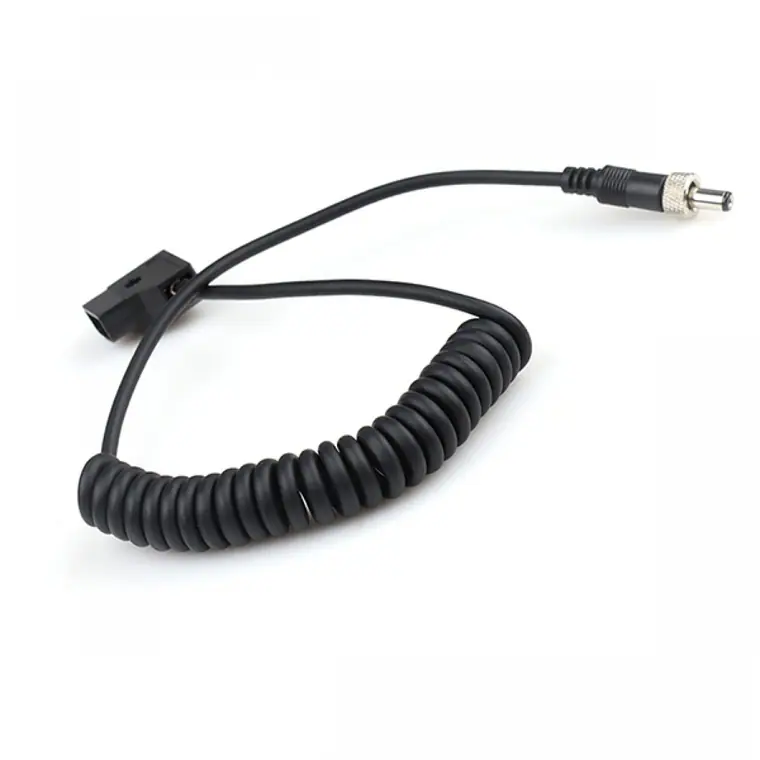 D-tap to dc5521 male with screw coiled cable to Weipu Cable BMPCC 4K Power Cable for V Mount Gold Mount Battery dtap supply female cable
