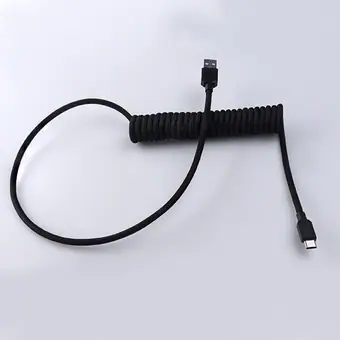 usb to type c coiled keyboard cable black color custom c mechanical keyboard cable spring coiled cable