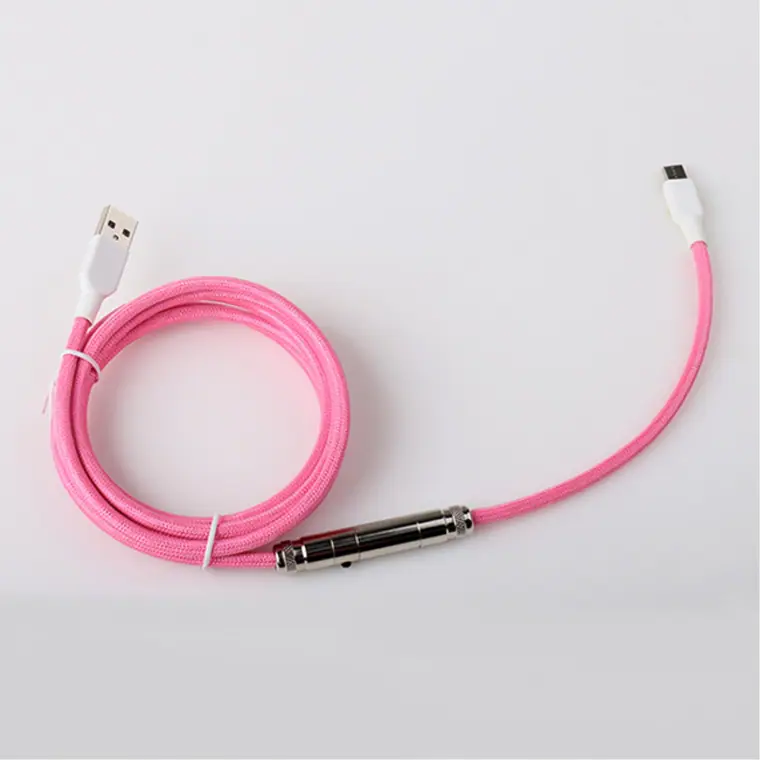Mechanical Keyboard Coiled USB Cable colored Black White Red Blue GX12 16Aviator Type C, Mini 4P, Micro Customization factory