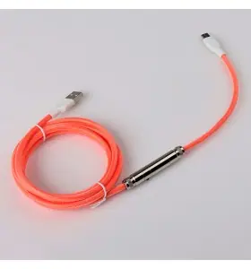 Factory direct sales coiled detachable 1.5M MINI XLR plug Aviation Plug Type-C to USB Mechanical Keyboard cable spring cable view 2