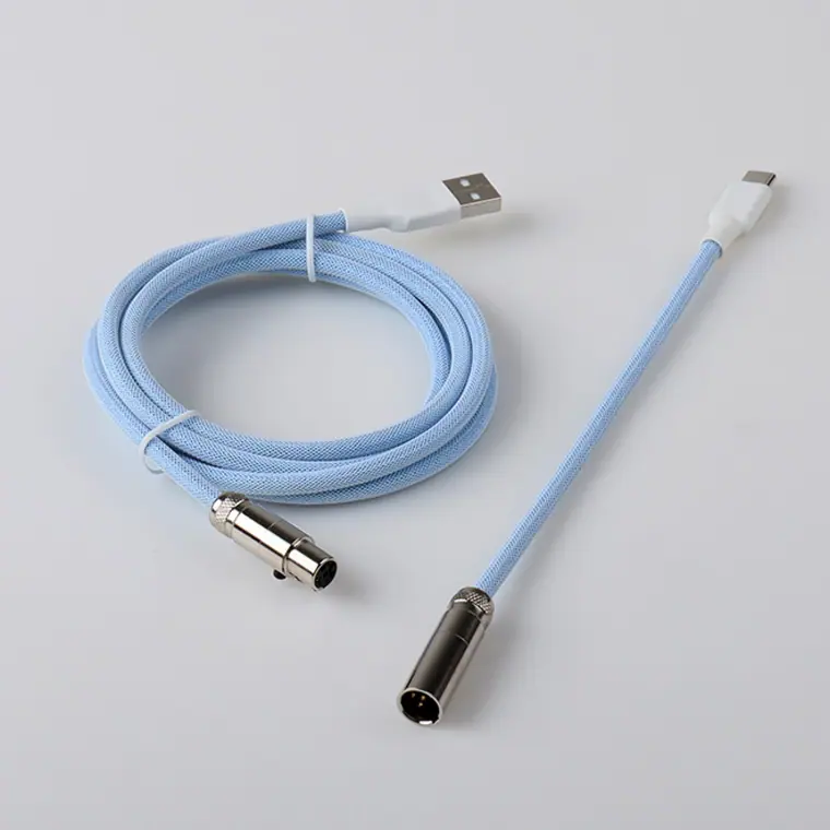 USB keyboard cable Mechanical keyboard coiled Spring cable Double sleeve USB C cable