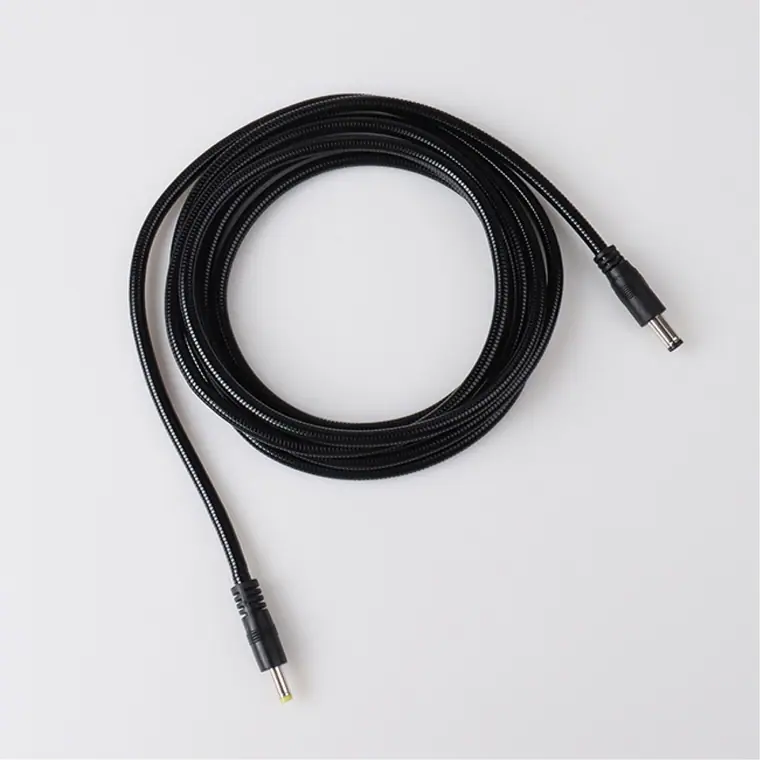 Premium Braided Metal Braided cable Durable Stainless Steel Metal shell Spring Braided dc4.0*1.7 cable