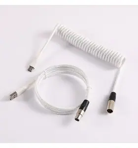 custom techflex GX16 aviator usb c coiled mechanical keyboard cable aviation spring Double sleeve USB