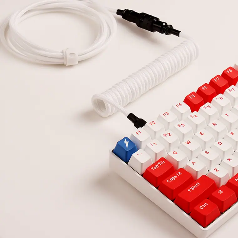 High quality Customize Coiled cable 1.5m length Aviator Connector Spiral Paracord Type C USB mechanical keyboard cable