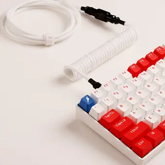 High quality Customize Coiled cable 1.5m length Aviator Connector Spiral Paracord Type C USB mechanical keyboard cable view 2