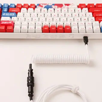 Custom GX16 mechanical keyboard spring Double sleeve aviator cable keyboard view 2
