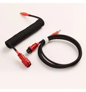 Custom Coiled USB C Cable for Gaming Keyboard, Double-Sleeved Mechanical Keyboard Cable with Detachable Metal Aviator view 2