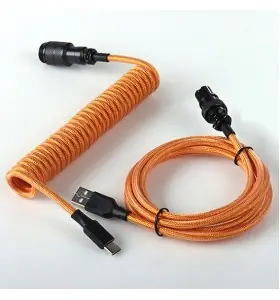 Custom GX16 mechanical keyboard spring Double sleeve aviator cable keyboard