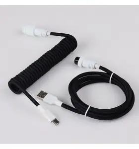 Aviator connector with color keyboard coil cable custom keyboard cable with gx16 usb to usb-c coil