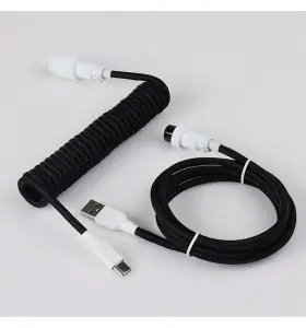 Aviator connector with color keyboard coil cable custom keyboard cable with gx16 usb to usb-c coil