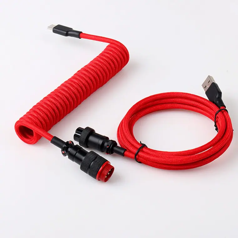 OEM type C car mobile phone charging cable custom mechanical keyboard aluminum spring data/USBcable