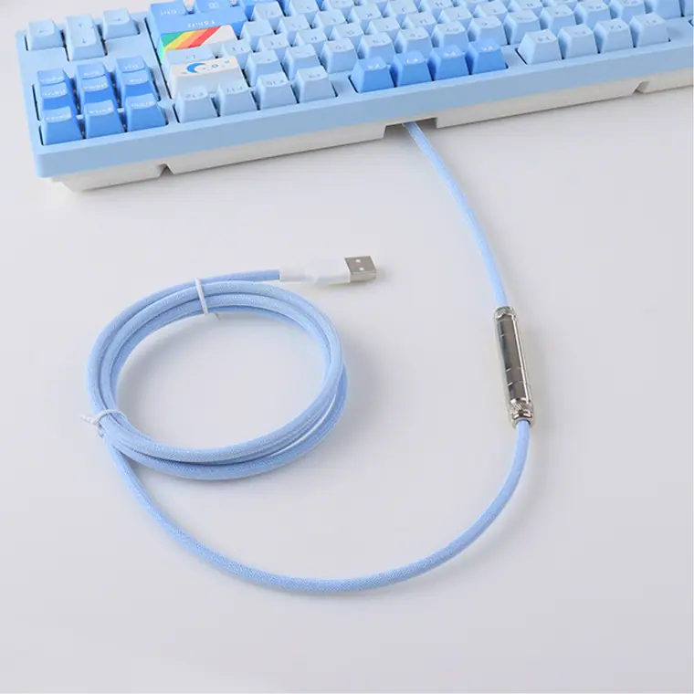 Mechanical black Keyboard Usb Data Cable Aviation Connector Type C Coiled Cable For Mechanical Gaming Keyboard