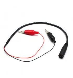 5.5x2.1mm Female DC Barrel Jack to Dual Alligator Clips Connector Cable Adapter