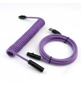 Custom Colorful Nylon Braided Spring Metal MINI XLR Aviator USB C Cable Coiled KeyBoard Cable For Mechanical Keyboard