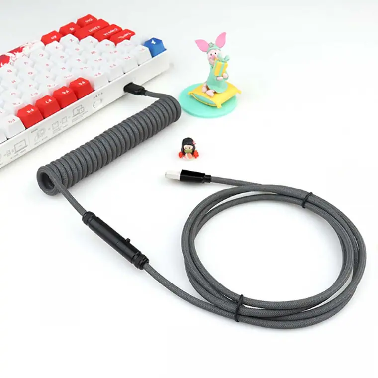 MINI XLR Mechanical Keyboard Coiled Cable Wire Type C Custom Usb Port Cable Aviator Coiling Cable for Gaming Keyboard Accessories
