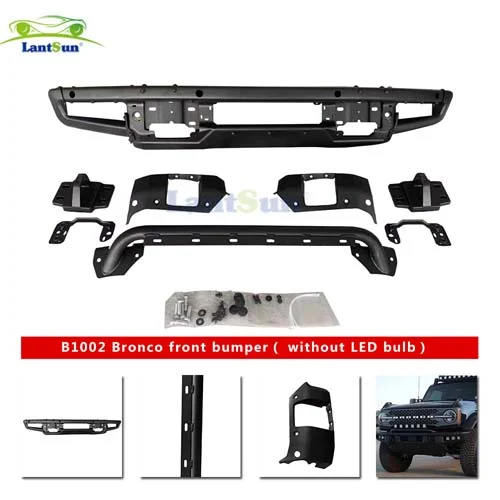 B1002 Ford Bronco Front Bar + N-pipe view 6