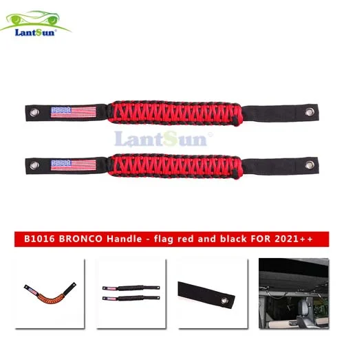 B1016 FORD-BRONCO-21-Rollover Handle-Establishment Model-US Flag Label-Red and Black Pair view 5