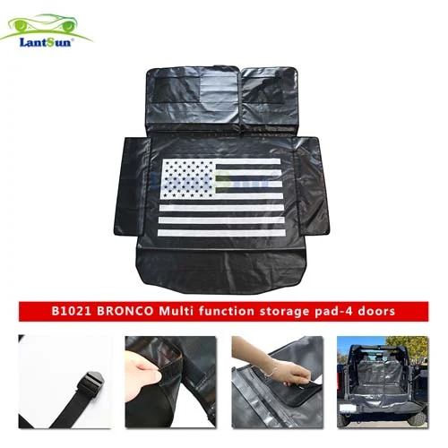 B1021 Ford-BRONCO-21-trunk-multifunctional Storage Mat-4-door-United States Flag Label view 6