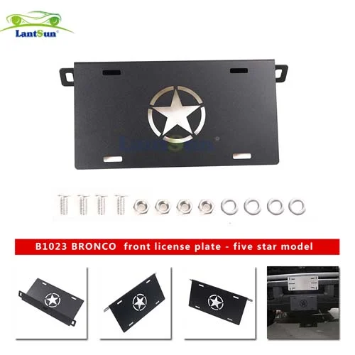 B1023 Ford-Bronco-21-aluminum Front License Plate for Ford-bronco-21-five-star Model view 6