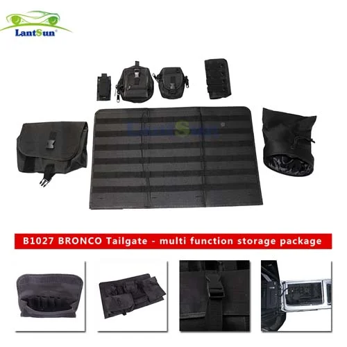 B1027 FORD BRONCO-Bronco-21-Tailgate Multifunctional Organizer Set-7-piece Set-Black view 5