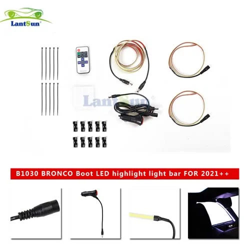 B1030 FORD BRONCO-21 - Trunk Roll Cage LED High Beam Bar -Set of 3 (50/115CM) - Remote Control Mode view 5