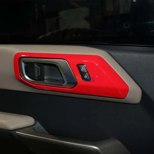 B1038 FORD BRONCO-21-Interior Door Handle Trim Cover-4-Door-Red view 6