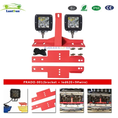 Black Steel Roof LED Work Light Mounting Brackets for Prado PRADO-001 view 2