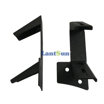 Custom Black Anodized Steel Stamping Straight LED Light Bar Upper Windshield Mount Bracket A07 view 4