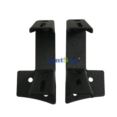 Custom Black Anodized Steel Stamping Straight LED Light Bar Upper Windshield Mount Bracket A07 view 2