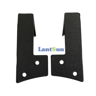 Custom Black Anodized Steel Stamping Straight LED Light Bar Upper Windshield Mount Bracket A07 view 3