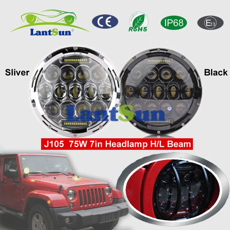 J105 75W Jeep LED Headlight view 3