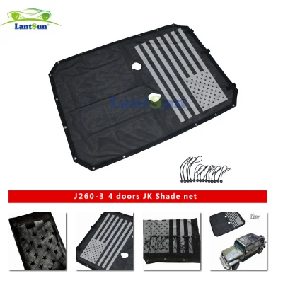 Black Sun Shade for Jeep Wrangler JK Models Sun Shade Net J260-3 view 4