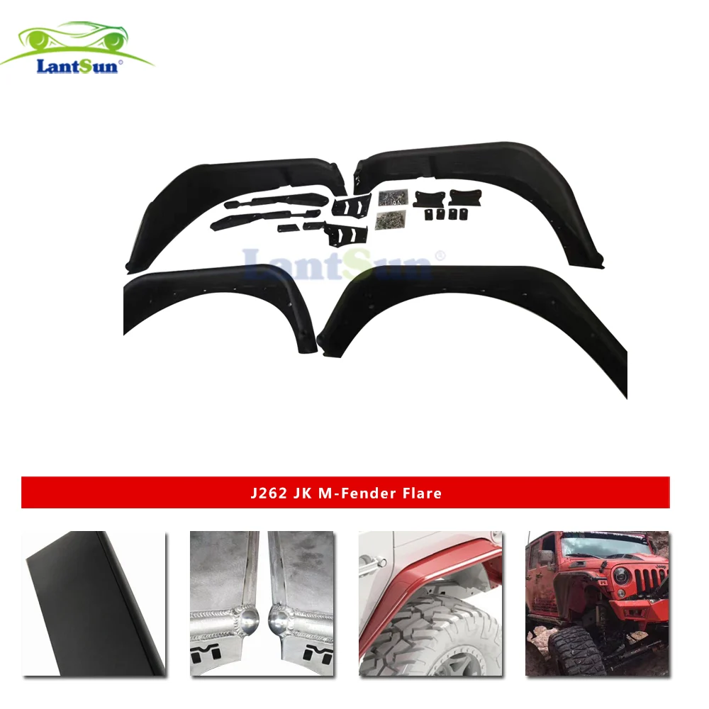 Lantsun J262-M for Jeep for JK for Wrangler 2007-2017 Fender Flares view 4