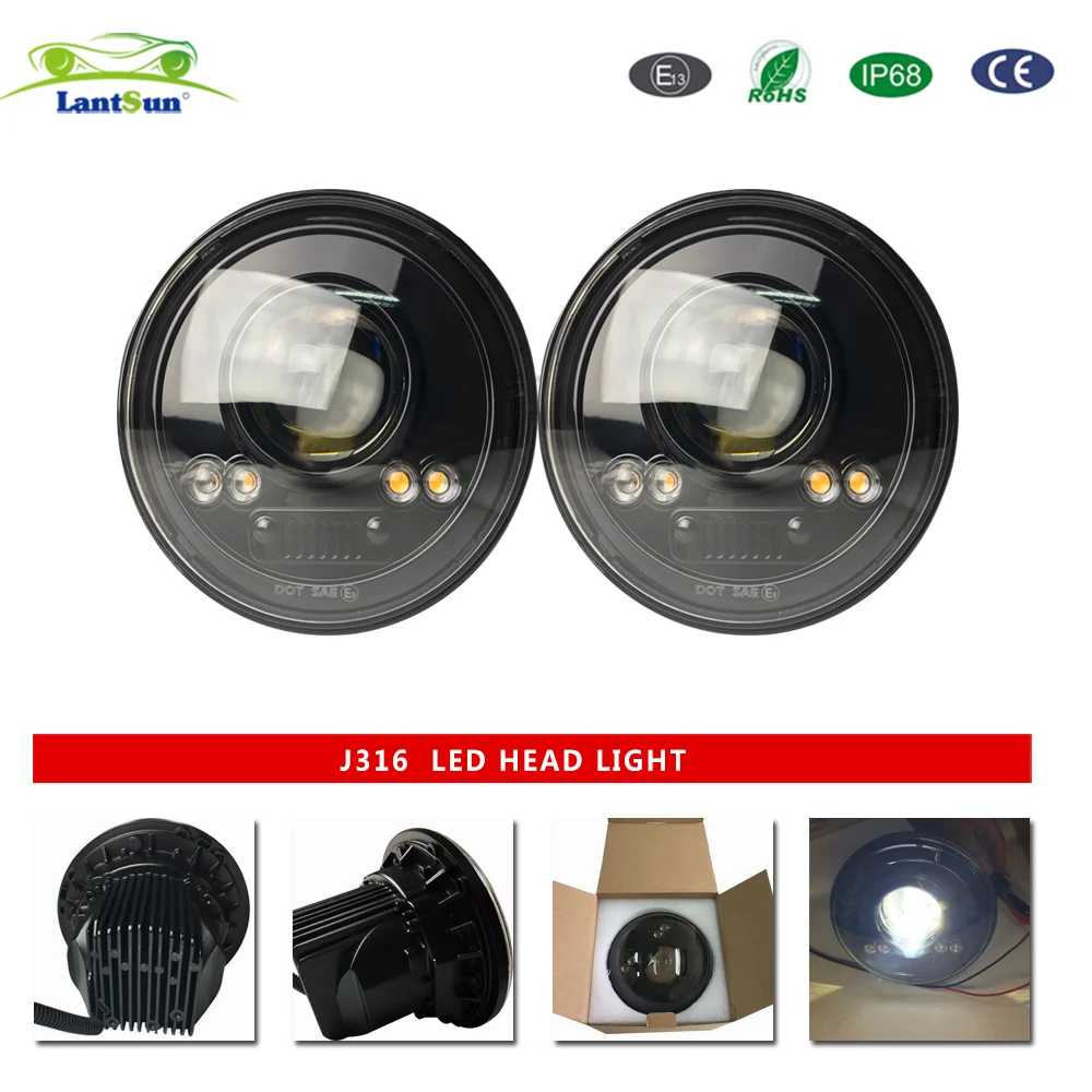 J316 High Low Beam 7 Inch Round Jeep Wrangler LED Headlights view 5