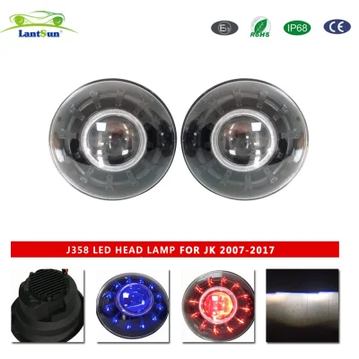 J358 Headlight Suitable for Wrangler JK2007-2017 Red White Blue Three Colors view 4