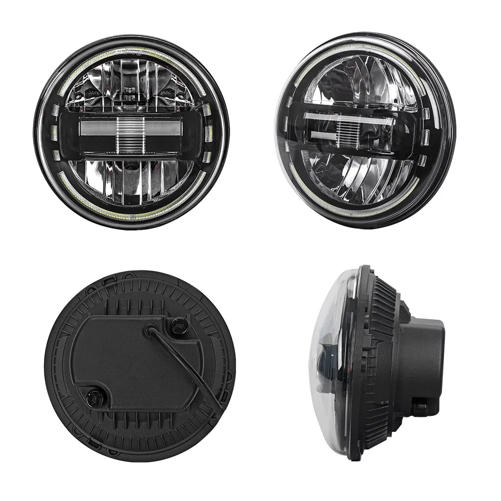 J370 7 Inch High-Low Beam Led Headlights for Jeep Wrangler JK 2007-2017 view 3