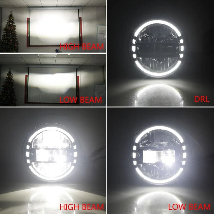 J370 7 Inch High-Low Beam Led Headlights for Jeep Wrangler JK 2007-2017 view 4