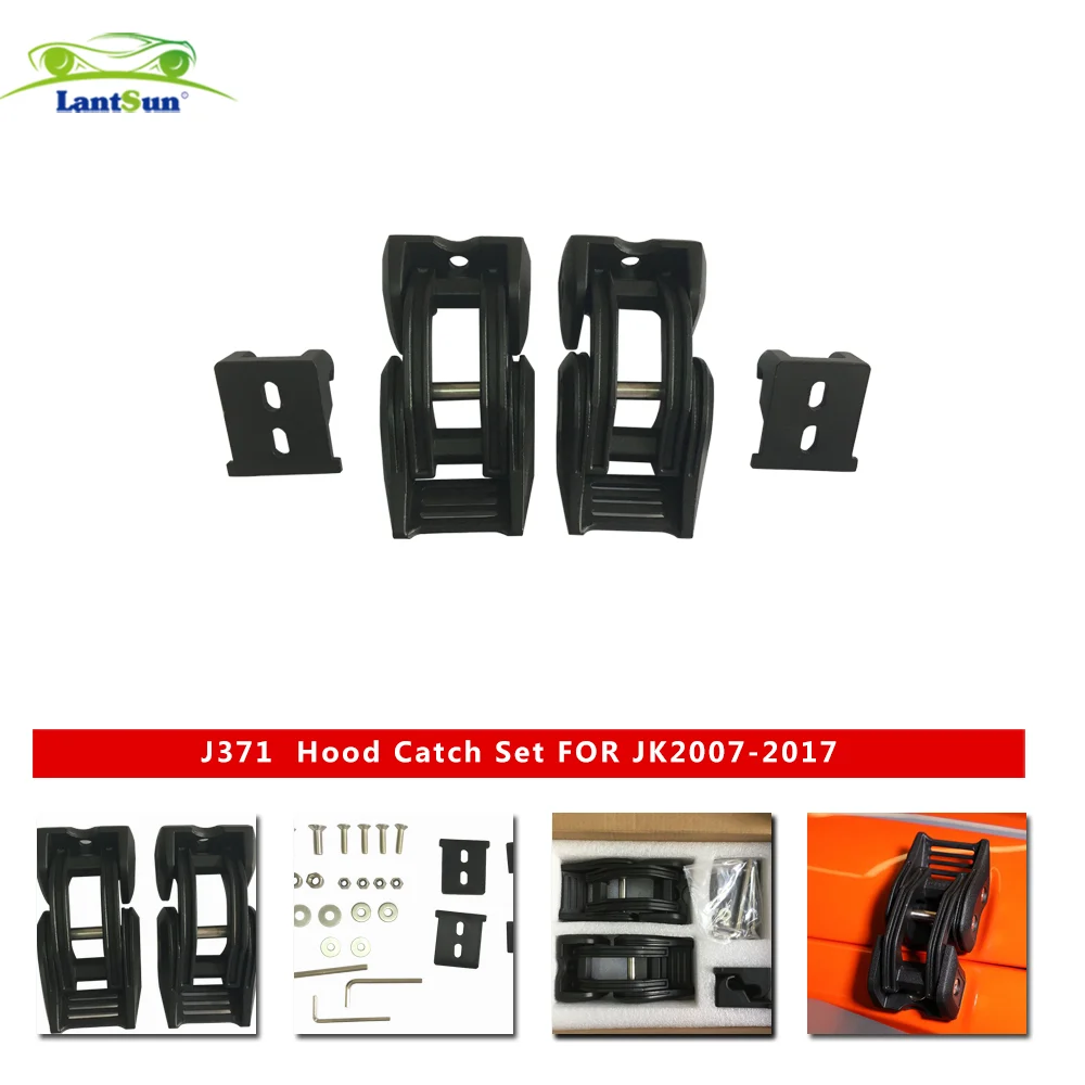 J371 Anti-Theft Engine Hood Latch Kit Hood Lock Bonnet Catch for Jeep Wrangler JK view 6