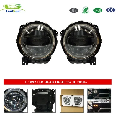 Black Round Led for Jeep Headlights Replacement for Jeep for Wrangler JL1092 view 4