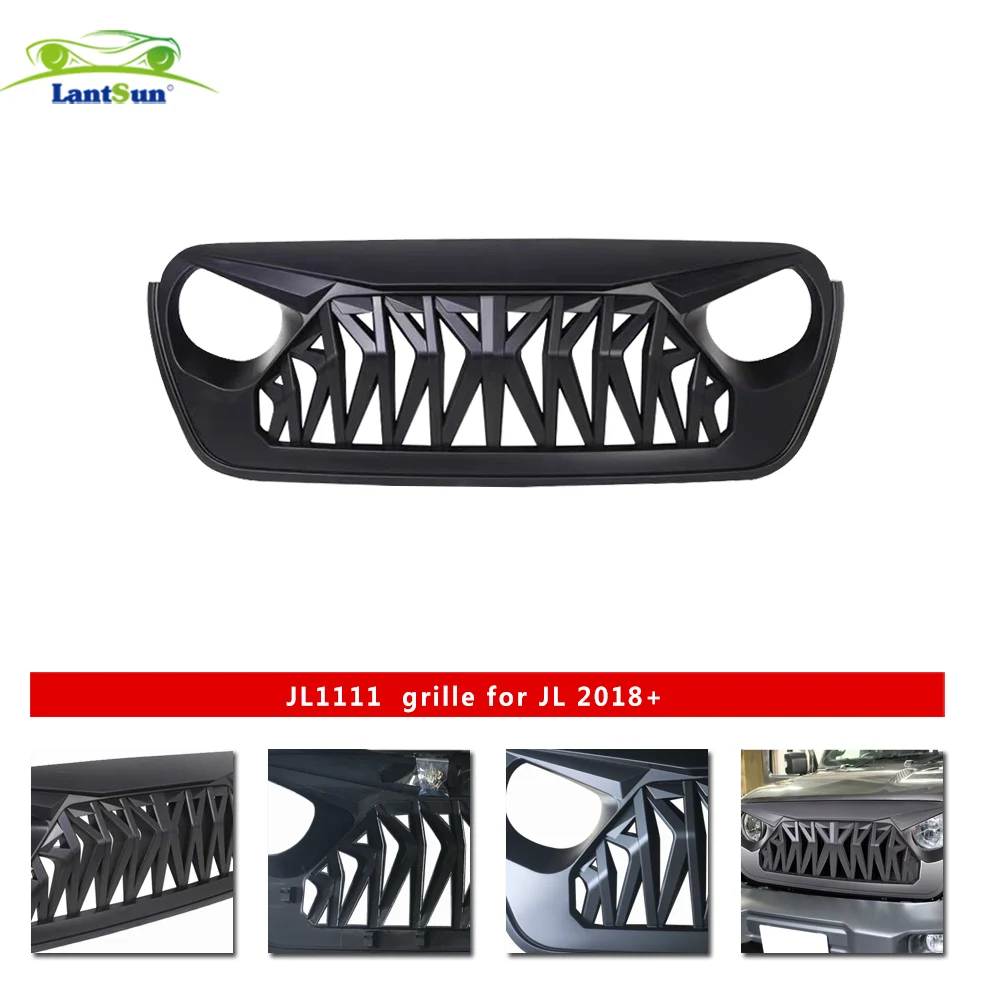 Lantsun JL1111 Black ABS Plastic Gladiator Armor Front Grille Grill for Jeep for Wrangler JL view 6