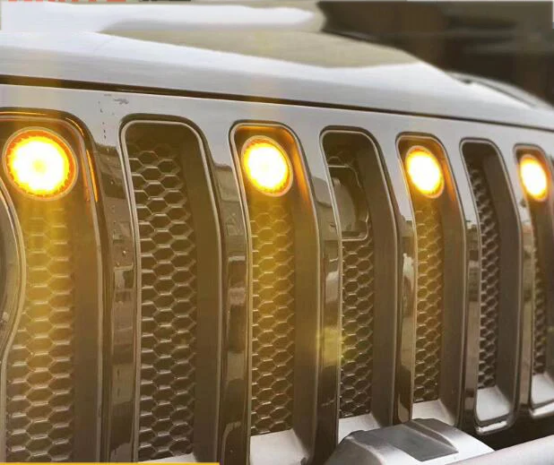 JL1189 Amber Led Grille Lights ABS Led Lamp for Jeep Wrangler JL Accessories view 4