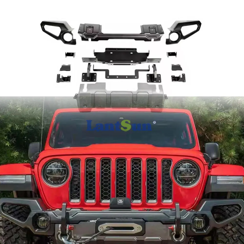 Lantsun JL1229 R-style Bumper for Jeep for Wrangler JL Steel Front Bumper view 4